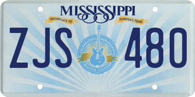 MS license plate ZJS480