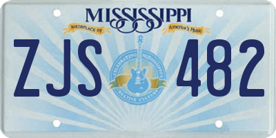 MS license plate ZJS482