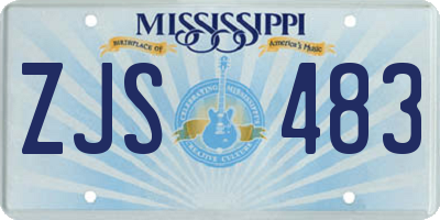 MS license plate ZJS483