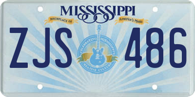 MS license plate ZJS486