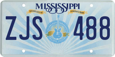 MS license plate ZJS488