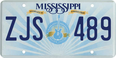 MS license plate ZJS489