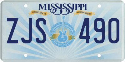 MS license plate ZJS490