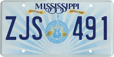 MS license plate ZJS491