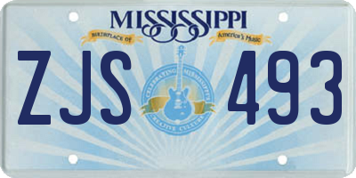 MS license plate ZJS493
