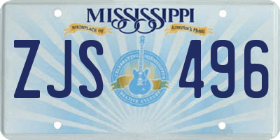 MS license plate ZJS496