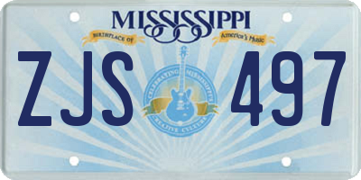 MS license plate ZJS497