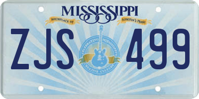 MS license plate ZJS499