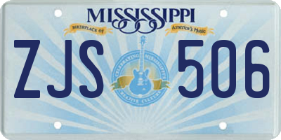 MS license plate ZJS506