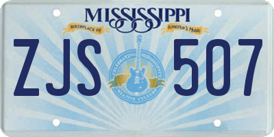 MS license plate ZJS507