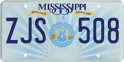 MS license plate ZJS508