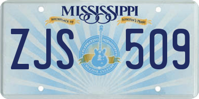 MS license plate ZJS509