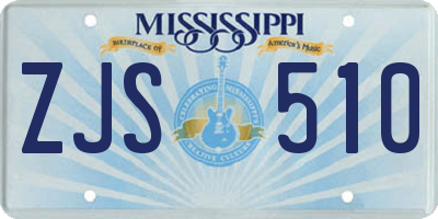 MS license plate ZJS510