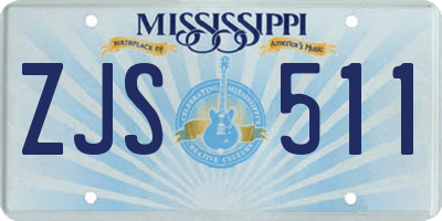 MS license plate ZJS511