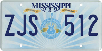 MS license plate ZJS512