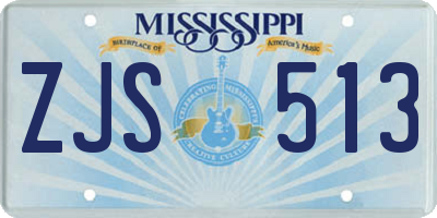 MS license plate ZJS513
