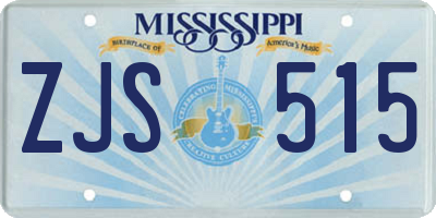 MS license plate ZJS515