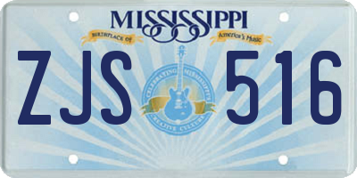 MS license plate ZJS516