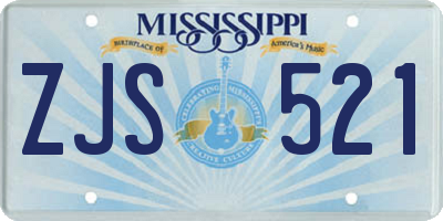 MS license plate ZJS521