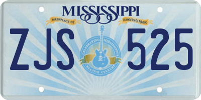 MS license plate ZJS525