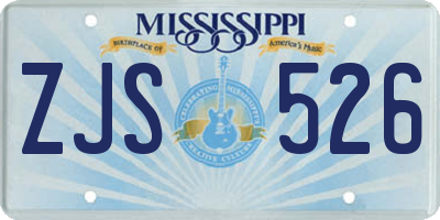 MS license plate ZJS526