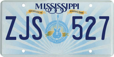 MS license plate ZJS527