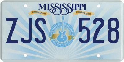 MS license plate ZJS528