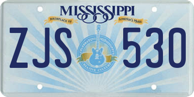 MS license plate ZJS530