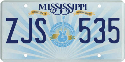MS license plate ZJS535