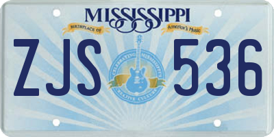MS license plate ZJS536