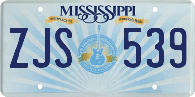 MS license plate ZJS539