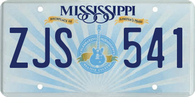 MS license plate ZJS541