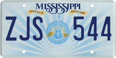 MS license plate ZJS544