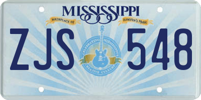MS license plate ZJS548