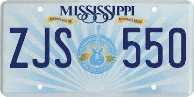 MS license plate ZJS550