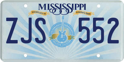 MS license plate ZJS552