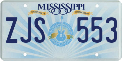 MS license plate ZJS553