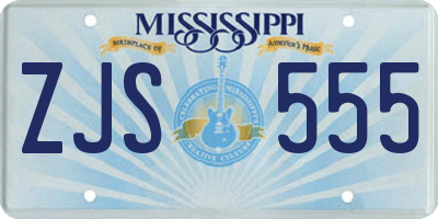 MS license plate ZJS555