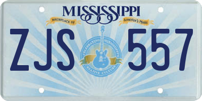 MS license plate ZJS557