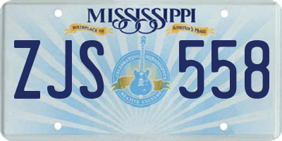 MS license plate ZJS558