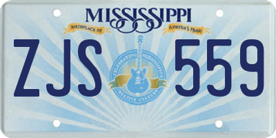 MS license plate ZJS559