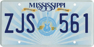 MS license plate ZJS561