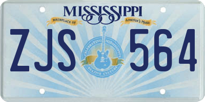 MS license plate ZJS564