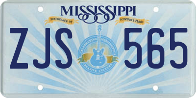 MS license plate ZJS565