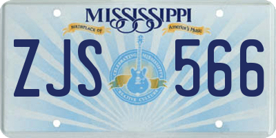 MS license plate ZJS566