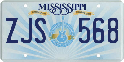 MS license plate ZJS568