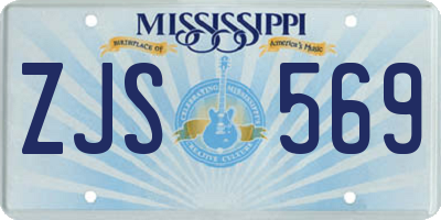 MS license plate ZJS569