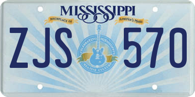 MS license plate ZJS570