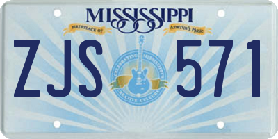 MS license plate ZJS571