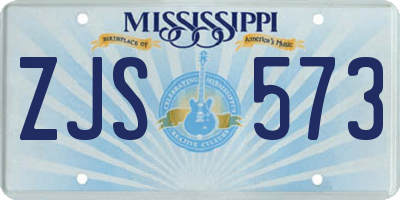 MS license plate ZJS573